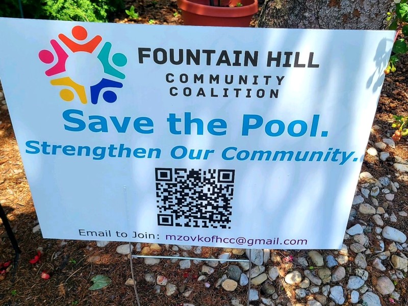 Fountain Hill Pool Sign