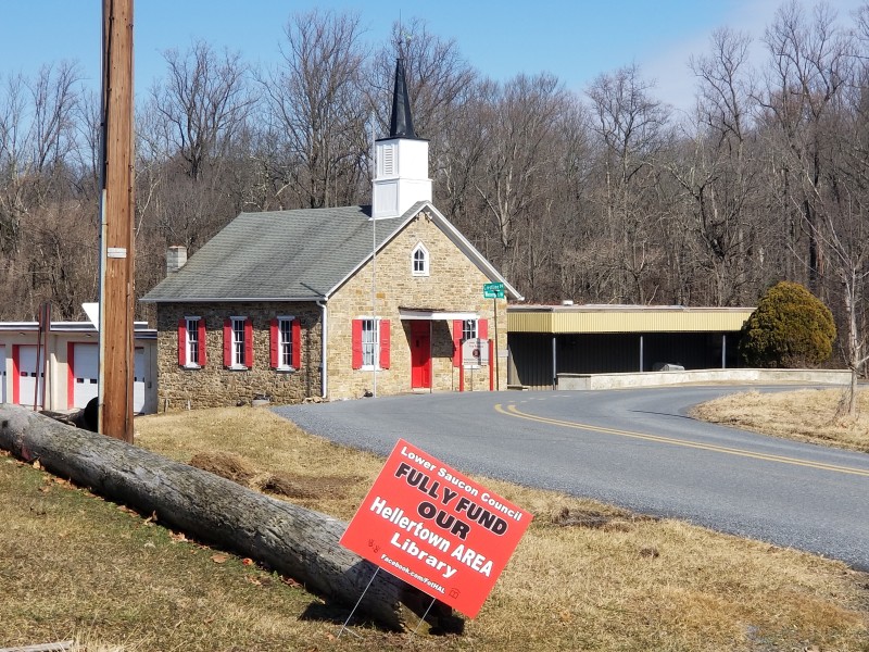 Hellertown Library Sign Lower Saucon Letter
