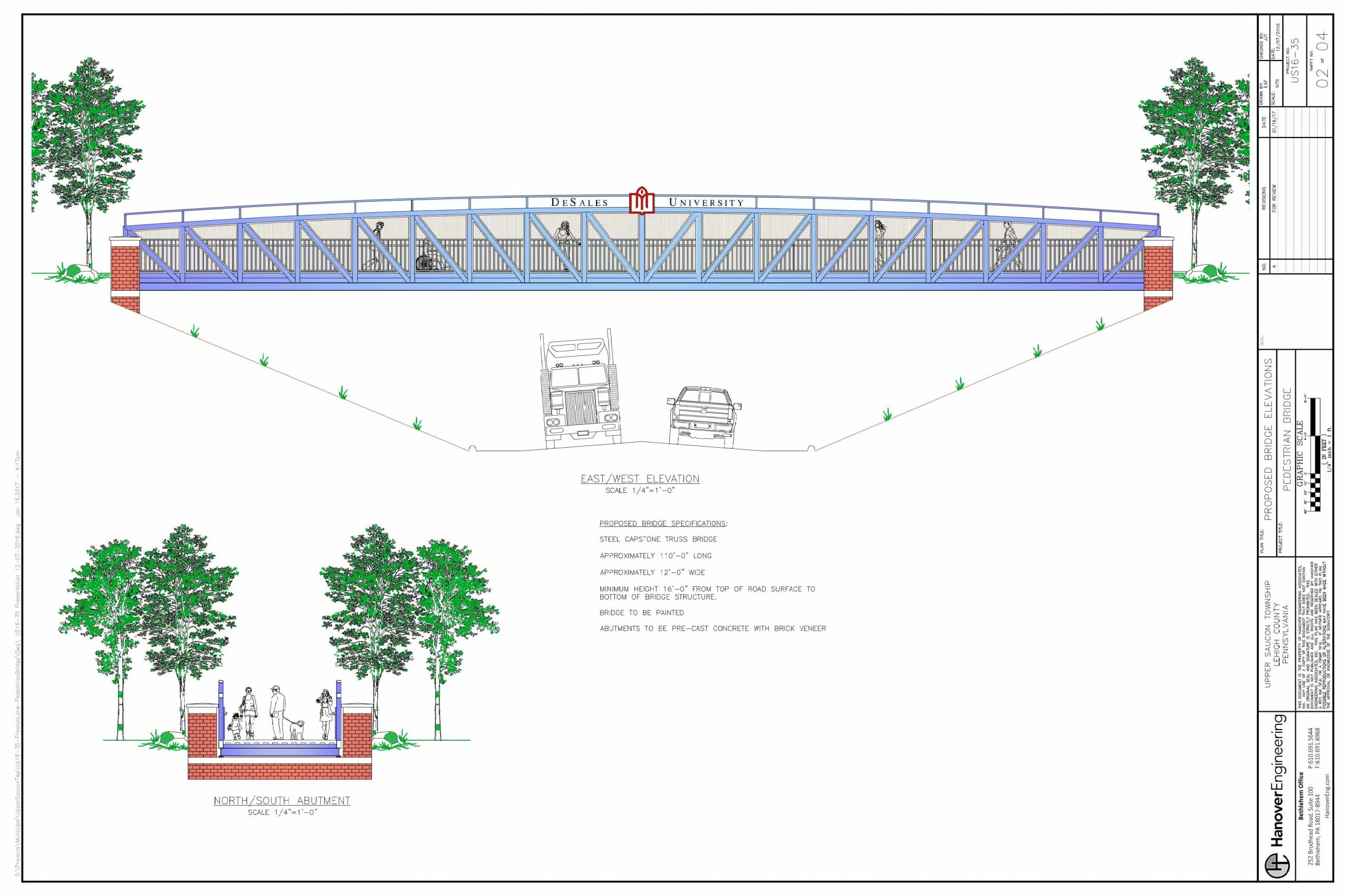 Upper Saucon Township and DeSales University enter licensing agreement for pedestrian bridge