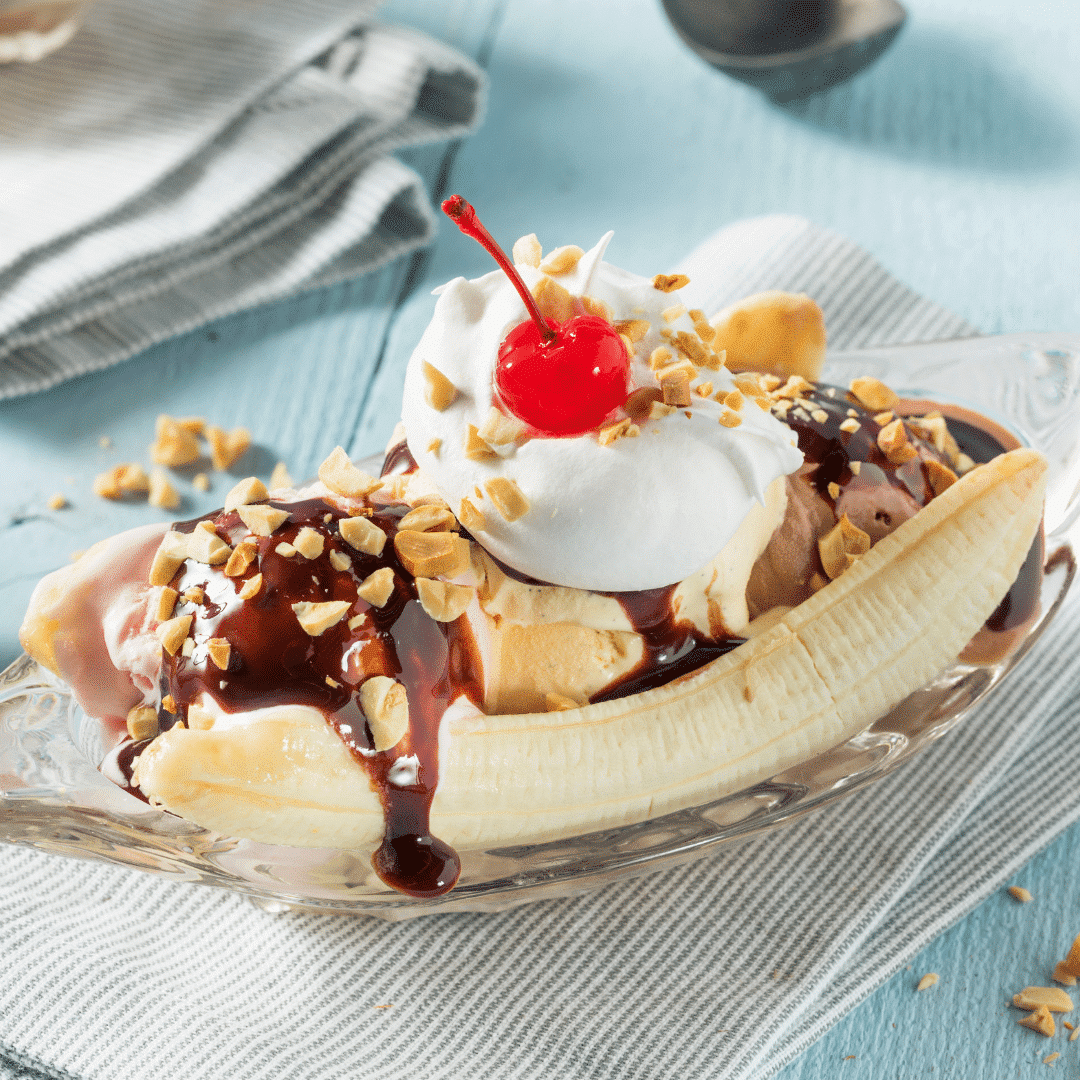Ice Cream Banana Split Art Cafe Scoops