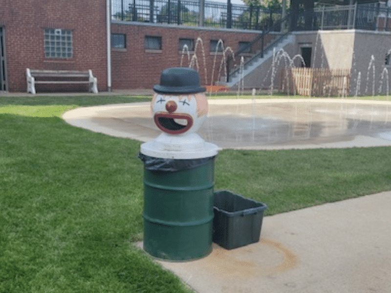 Clown Garbage Can Lid Pool