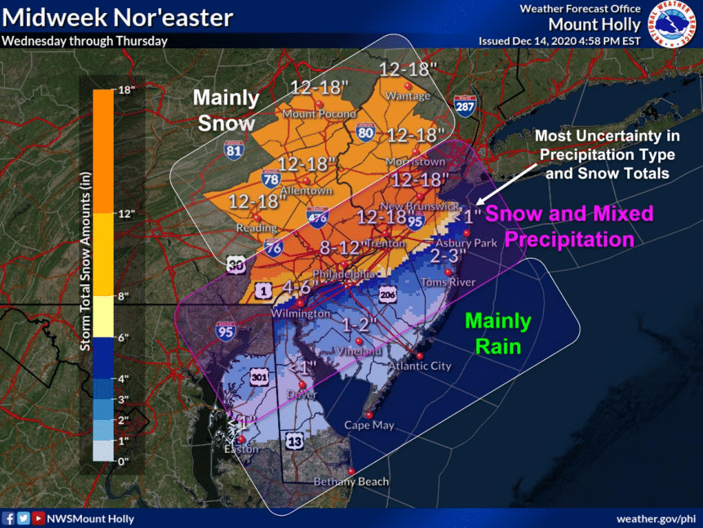 Snowfall Total NWS Map