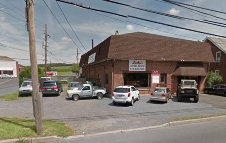 Lucky's Auto Body is located at 1803 Leithsville Road, on the border of Hellertown borough and Lower Saucon Township.