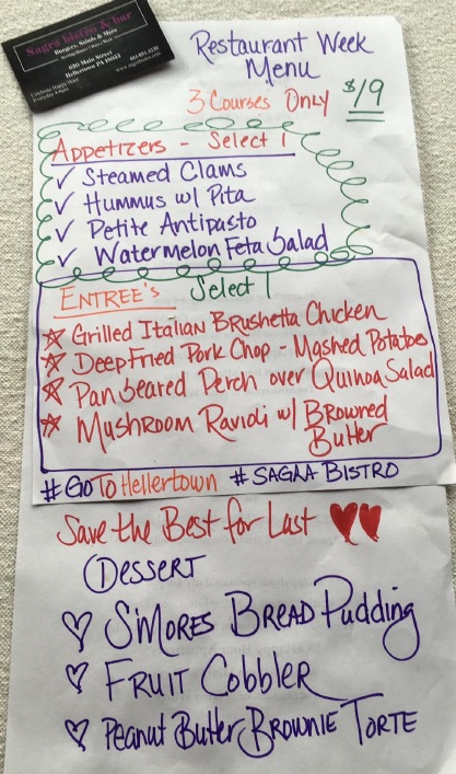 Sagra RW menu
