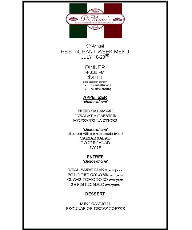 DiMaio'srestaurantweek2016