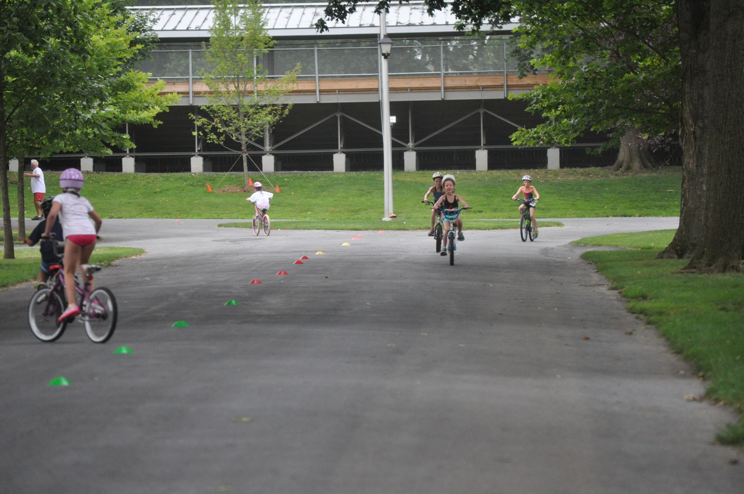 The second leg of Tri for Hailey had participants ride through Dimmick Park.