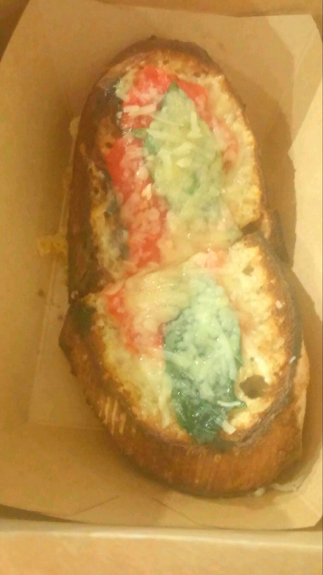 A slice of Poor Man's Pizza from Scratch.