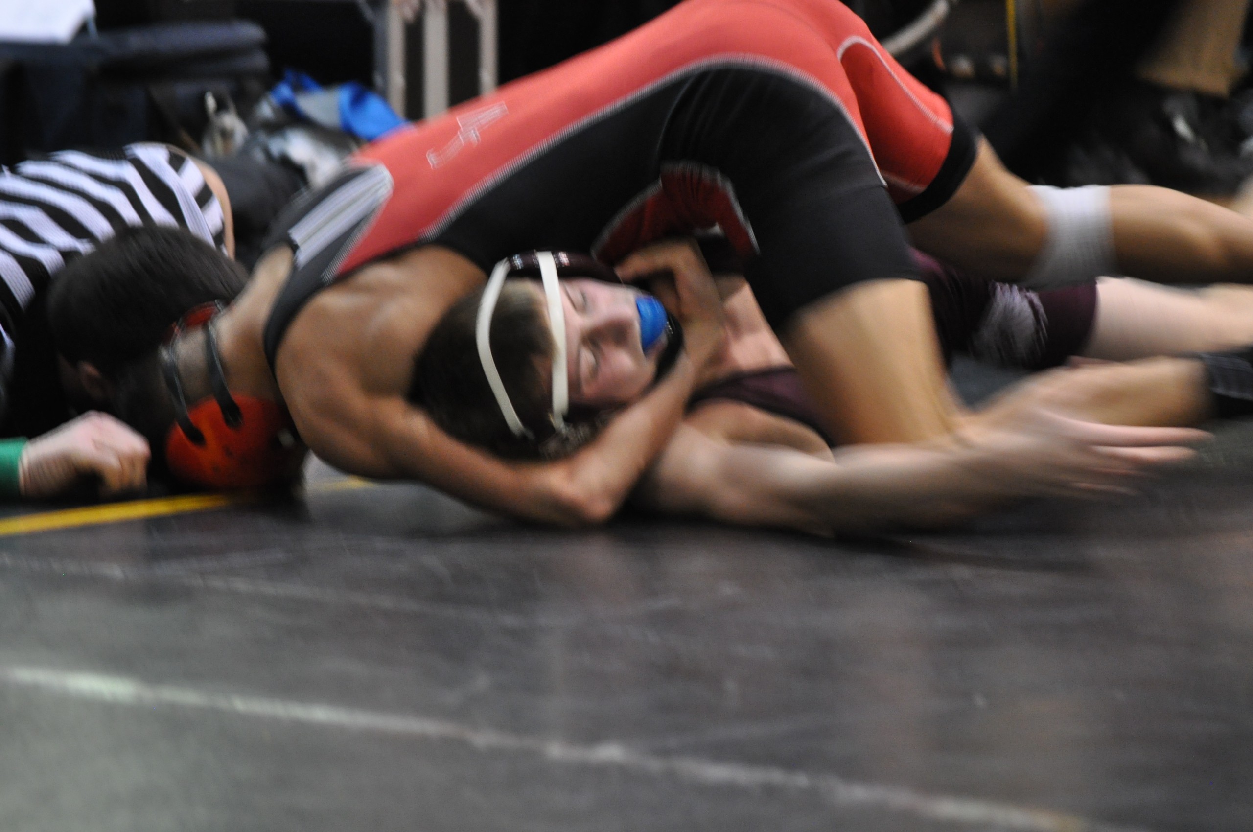 Panther Paul Miller pins the Indians Logan Pogatto in 2:59