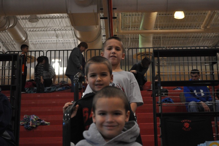 The third generation of Chunko wrestlers: Luke (5), Gavin (6) and big-bro Carter (8)