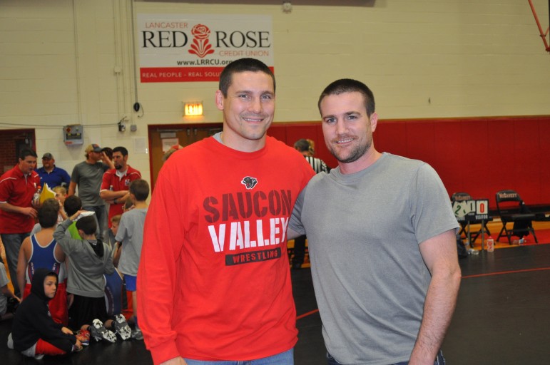 The second generation: Ben Chunko (left) and Tommy Rohn are fixtures in the Saucon Valley wrestling program