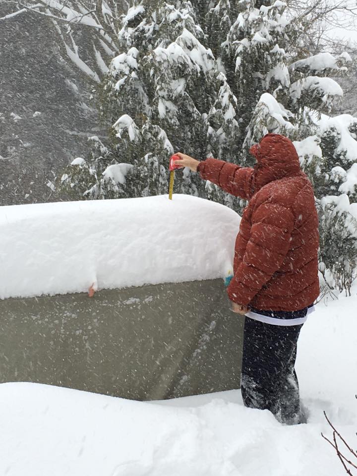 17 inches measured early Saturday afternoon in a Lower Saucon Township yard