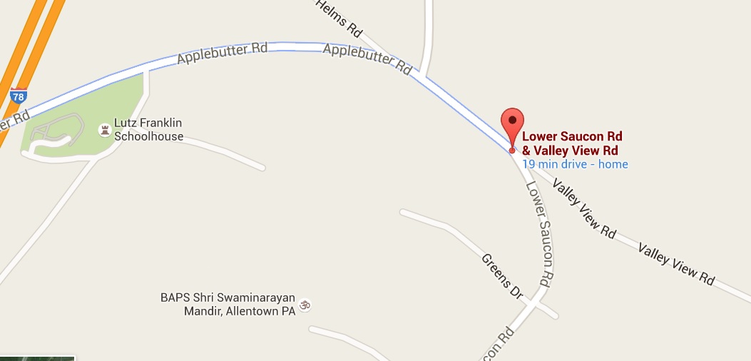 The intersection of Valley View and Lower Saucon roads in Lower Saucon Township
