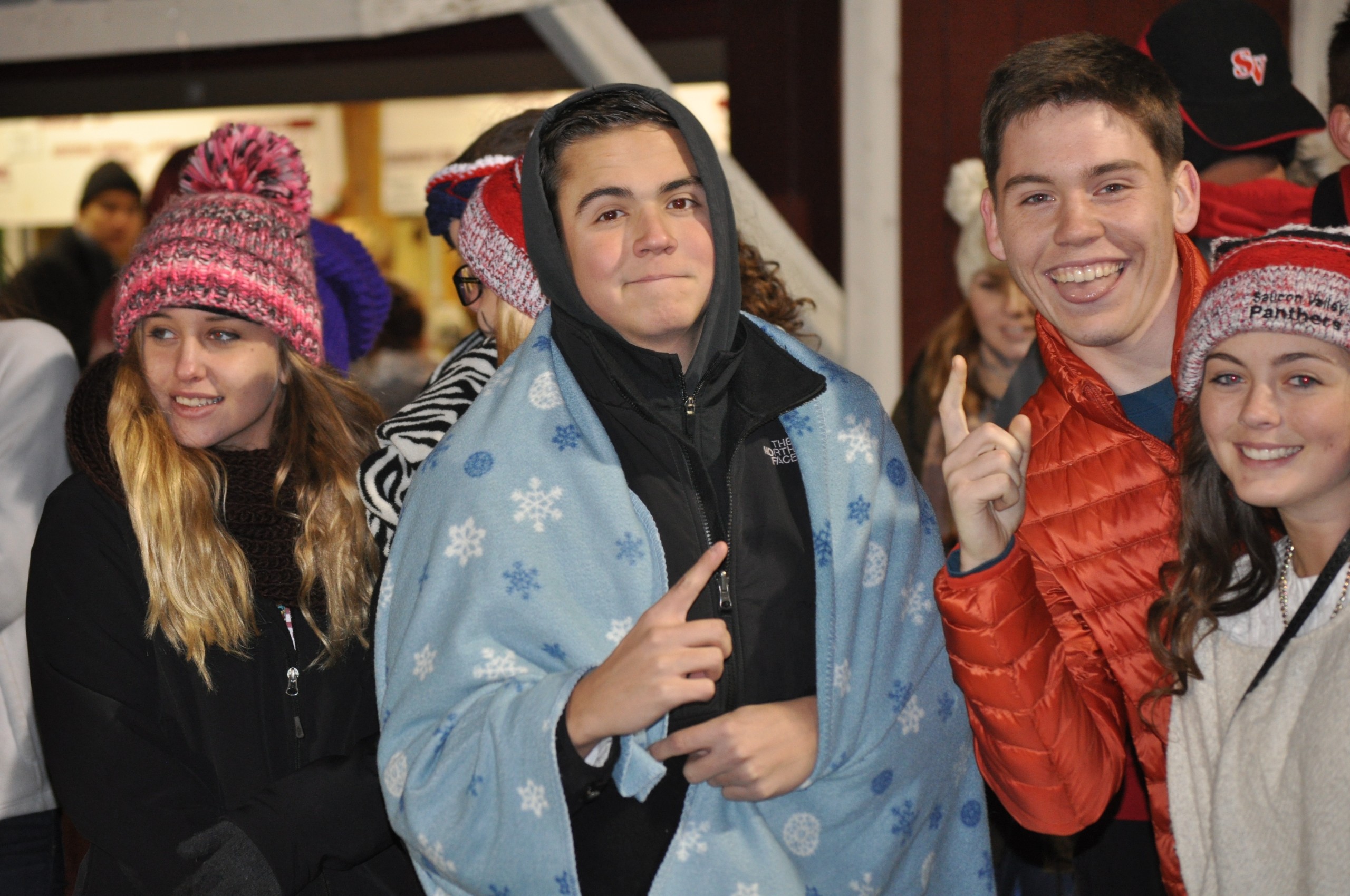 Saucon students claiming the Panthers are Number 1 at Lehighton Friday.
