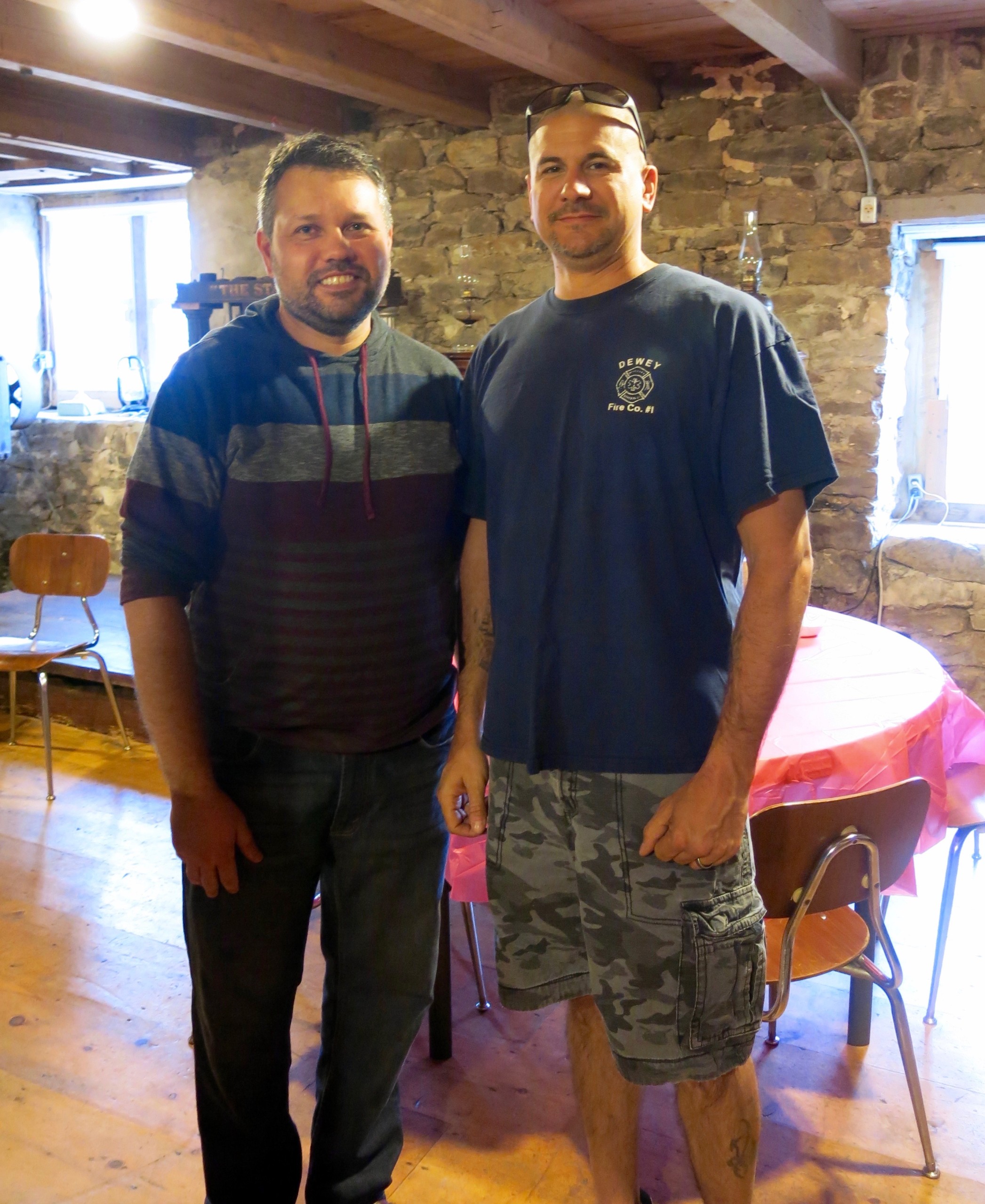 Josh Popichak and Dewey Fire Co. Chief Mike Maguire