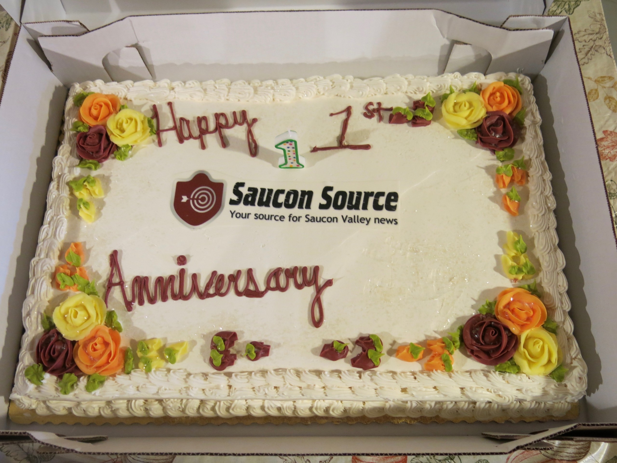 The cake for the party was made by Wegmans Bakery in Bethlehem and featured a layer of custard.