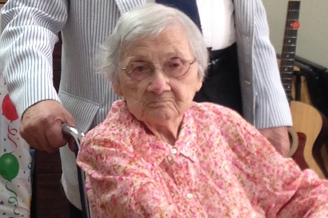 Minnie Poulton of Lower Saucon Township celebrated her 108th birthday surrounded by friends and family on Sept. 27, 2015.