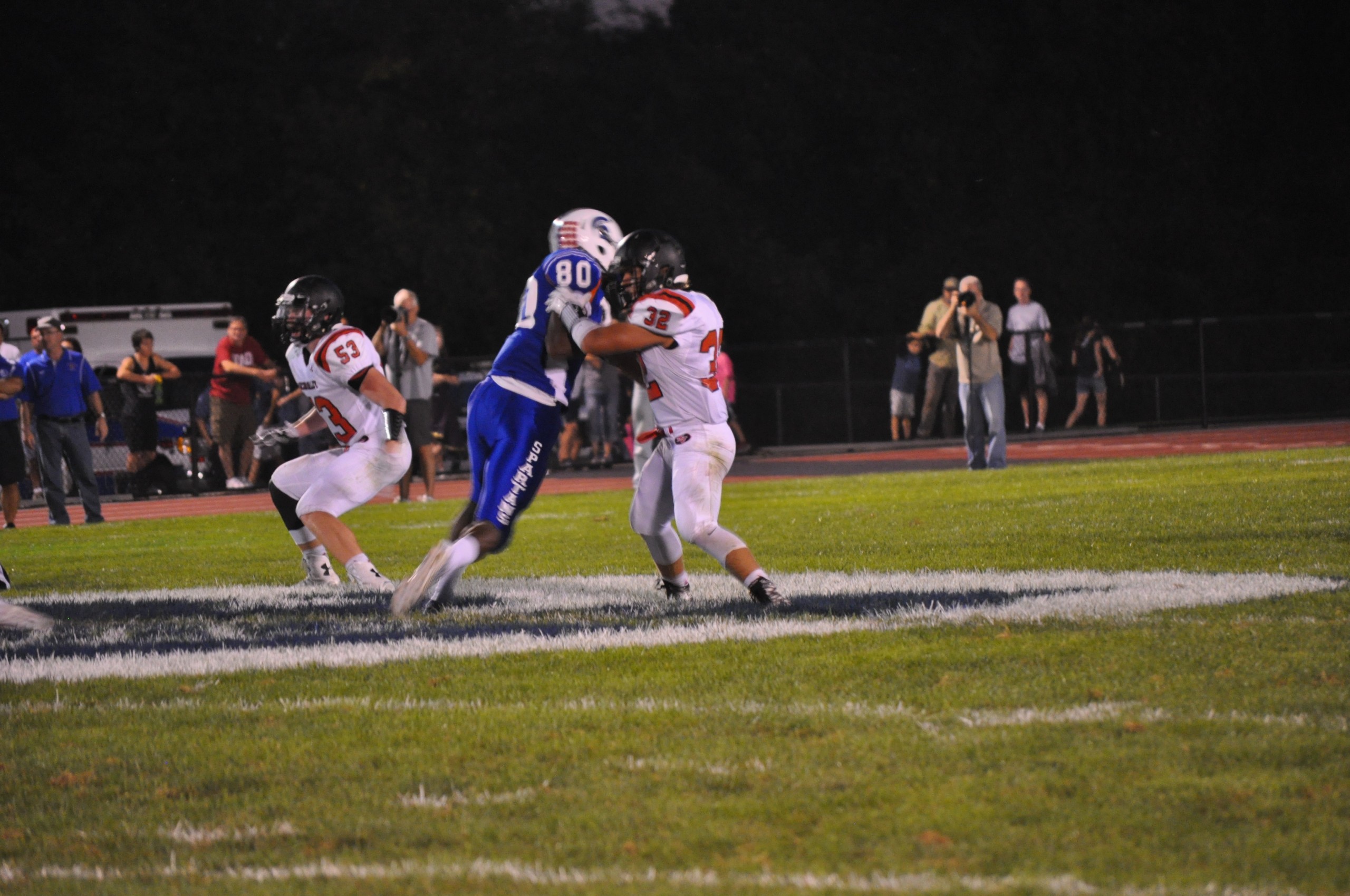 Saucon's Nate Kehs "jams" Ethan Price