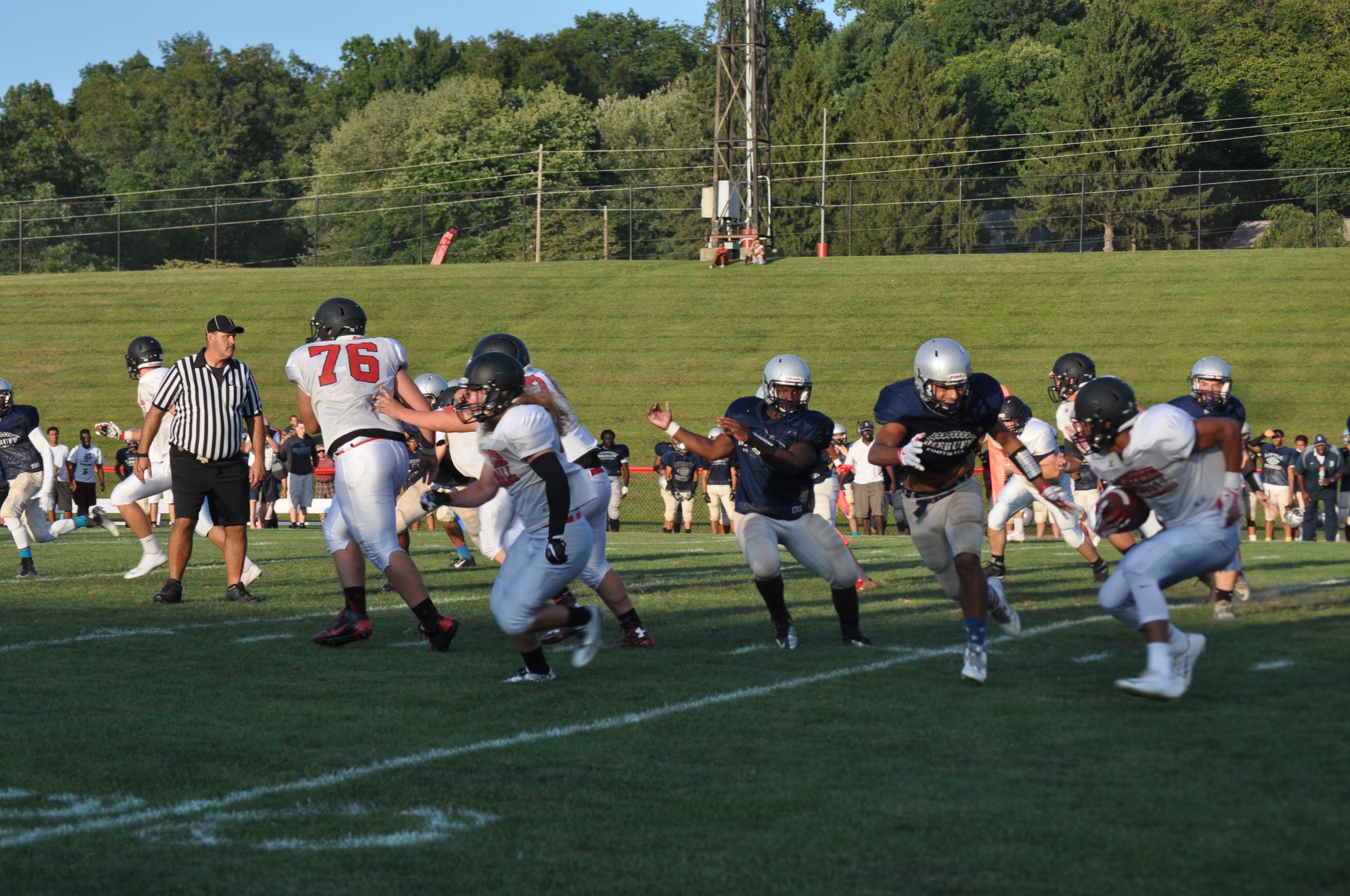 Saucon Valley's Evan Culver looks to cut back against Dieruff's pursuit