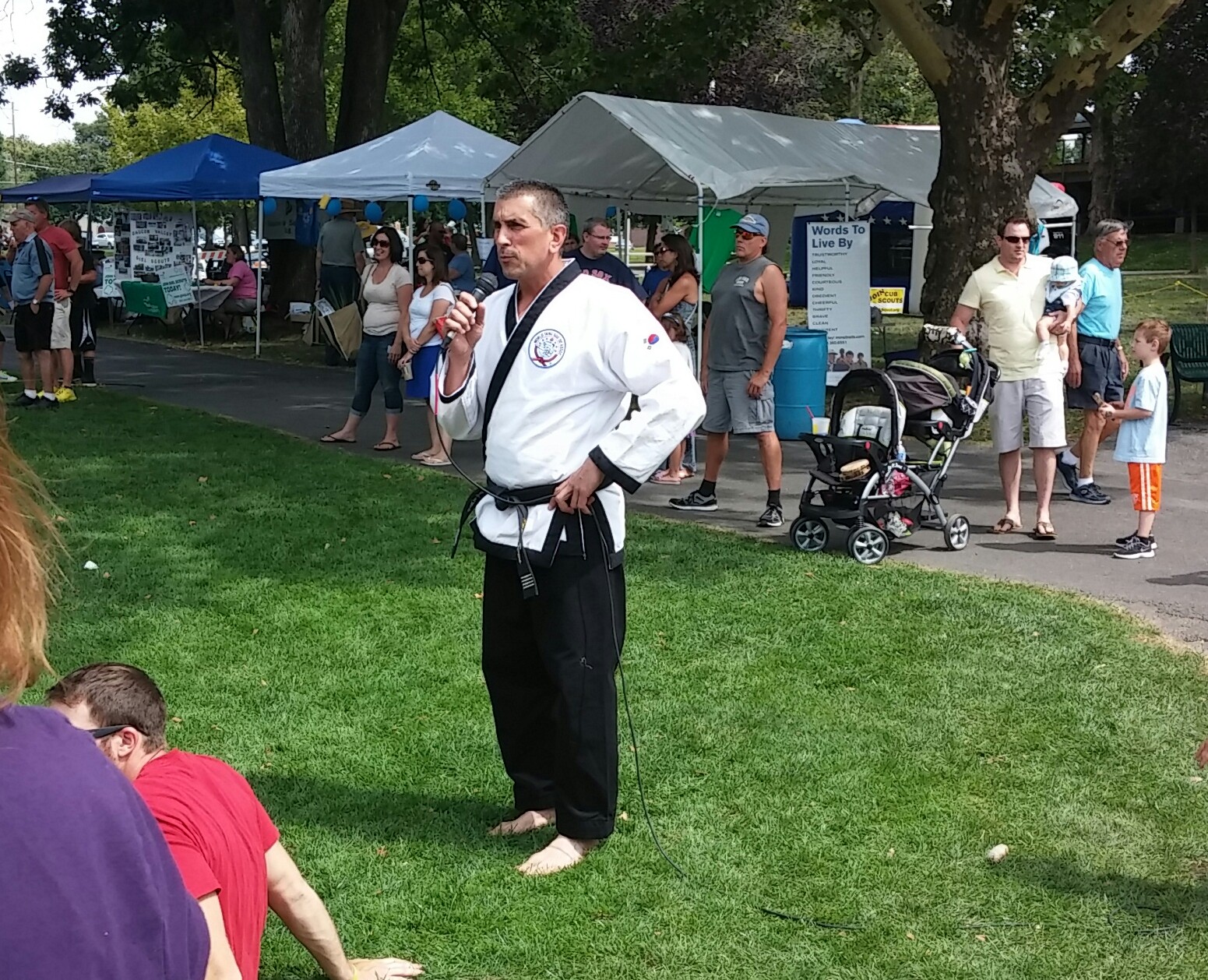 Phil Geiter leads a tang soo do demonstration at Hellertown-Lower Saucon Community Day in Aug. 2014 (FILE PHOTO).