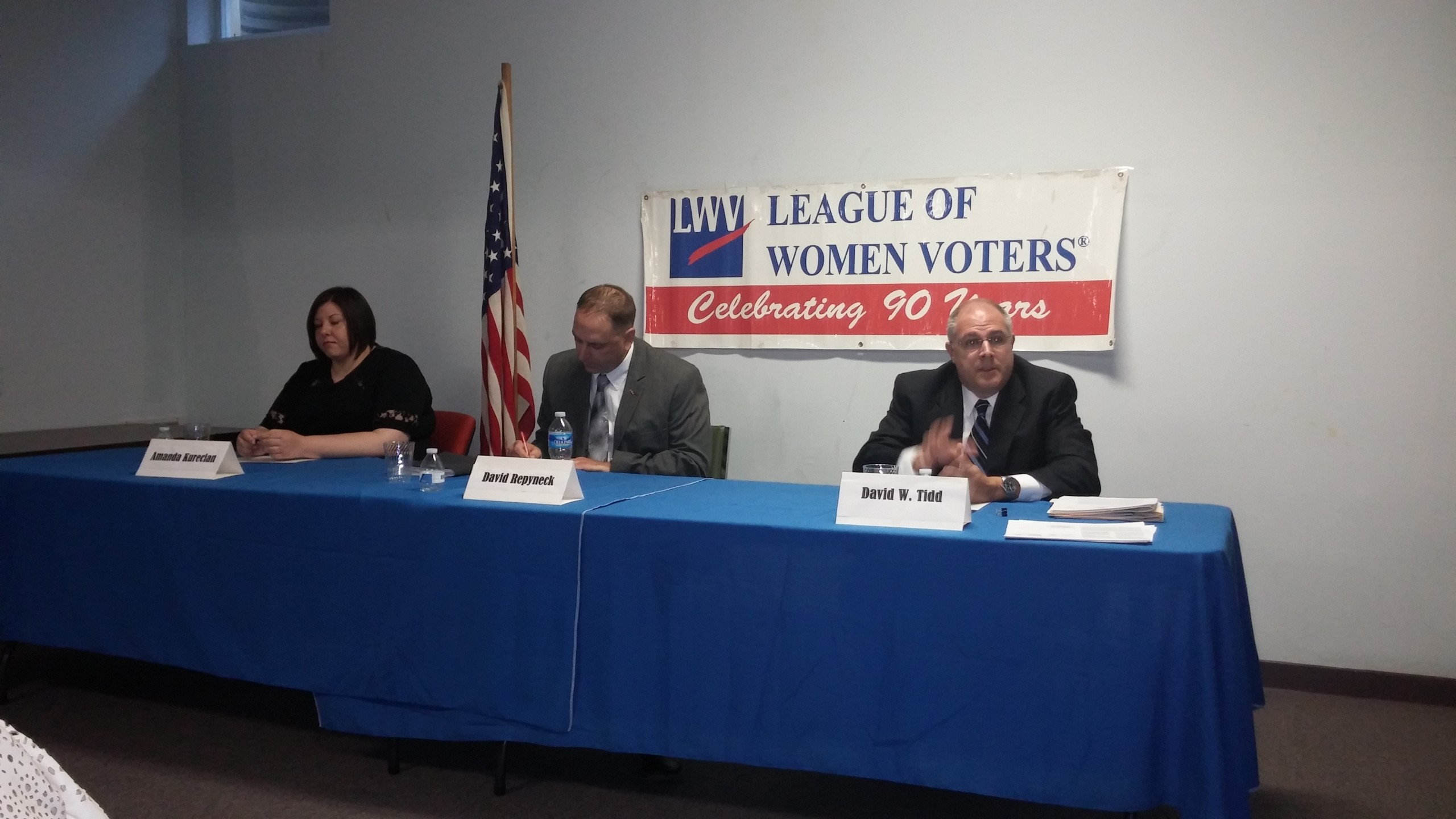 District judge candidates Amanda Kurecian, David Repyneck and incumbent David W. Tidd.