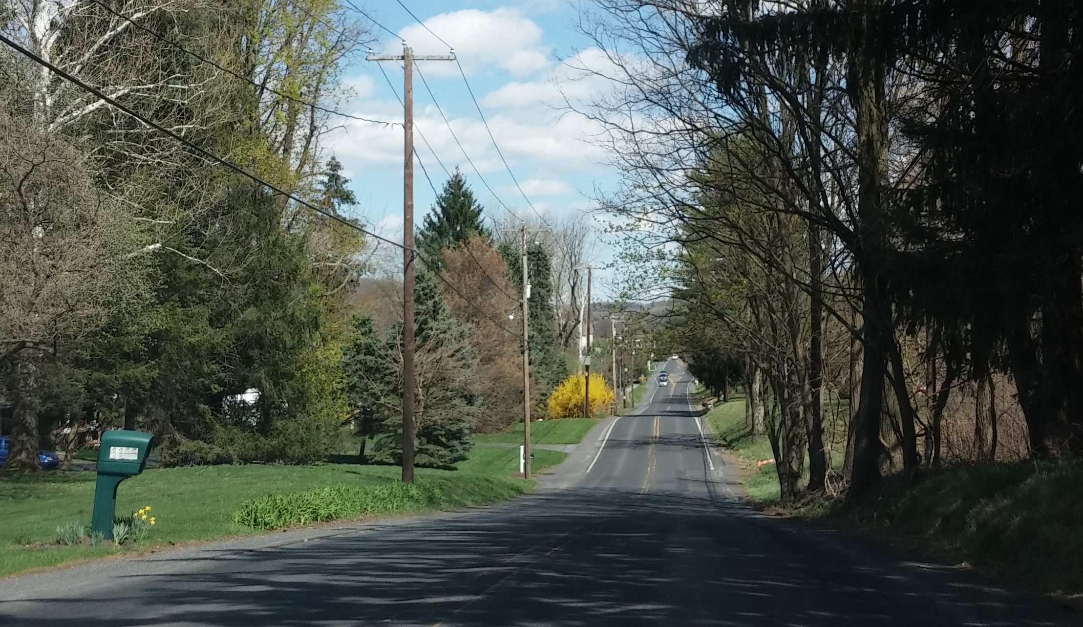 Friedensville Road, looking east in Lower Saucon Township