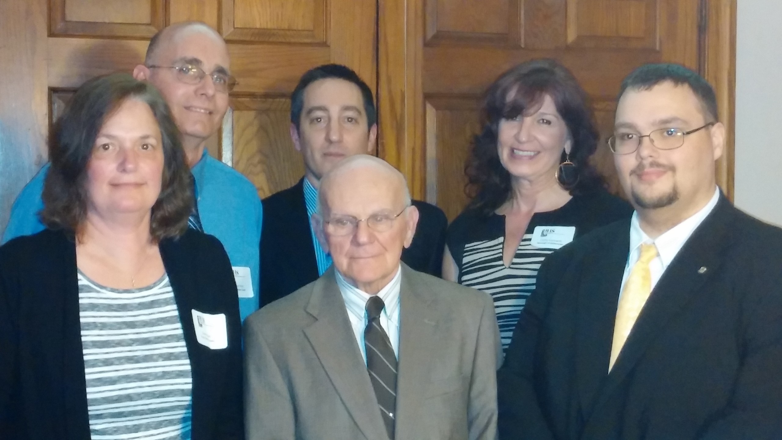 Pictured from left, Hellertown-Lower Saucon Chamber of Commerce Small Business Leadership Award winners Diane and Bruce Haas, Hellertown borough councilman Joe Pampanin, Mayor Richard Fluck, borough manager Cathy Hartranft and borough council president Tom Rieger at the chamber's 93rd annual banquet at Silver Creek Country Club.