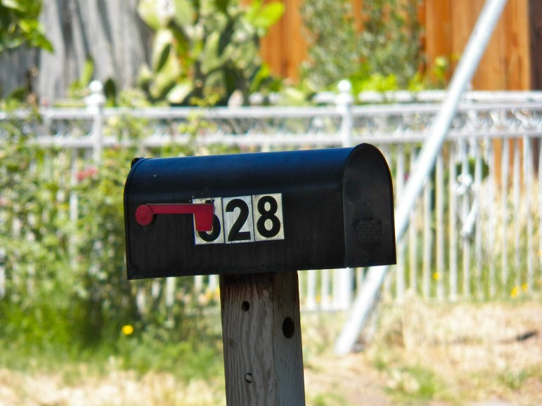 This mailbox has numbers that are correctly displayed as per Lower Saucon Township's ordinance.