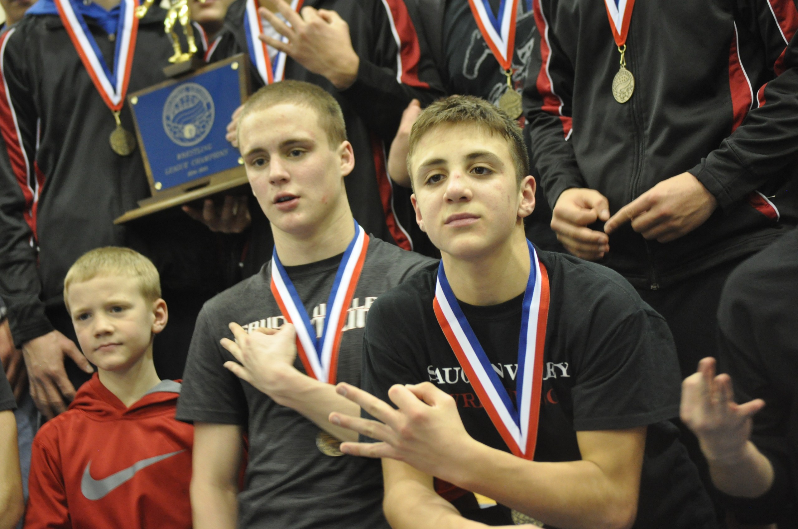 Senior Ty Druckenmiller and freshman Angelo Mahaffey confirming the three-peat.
