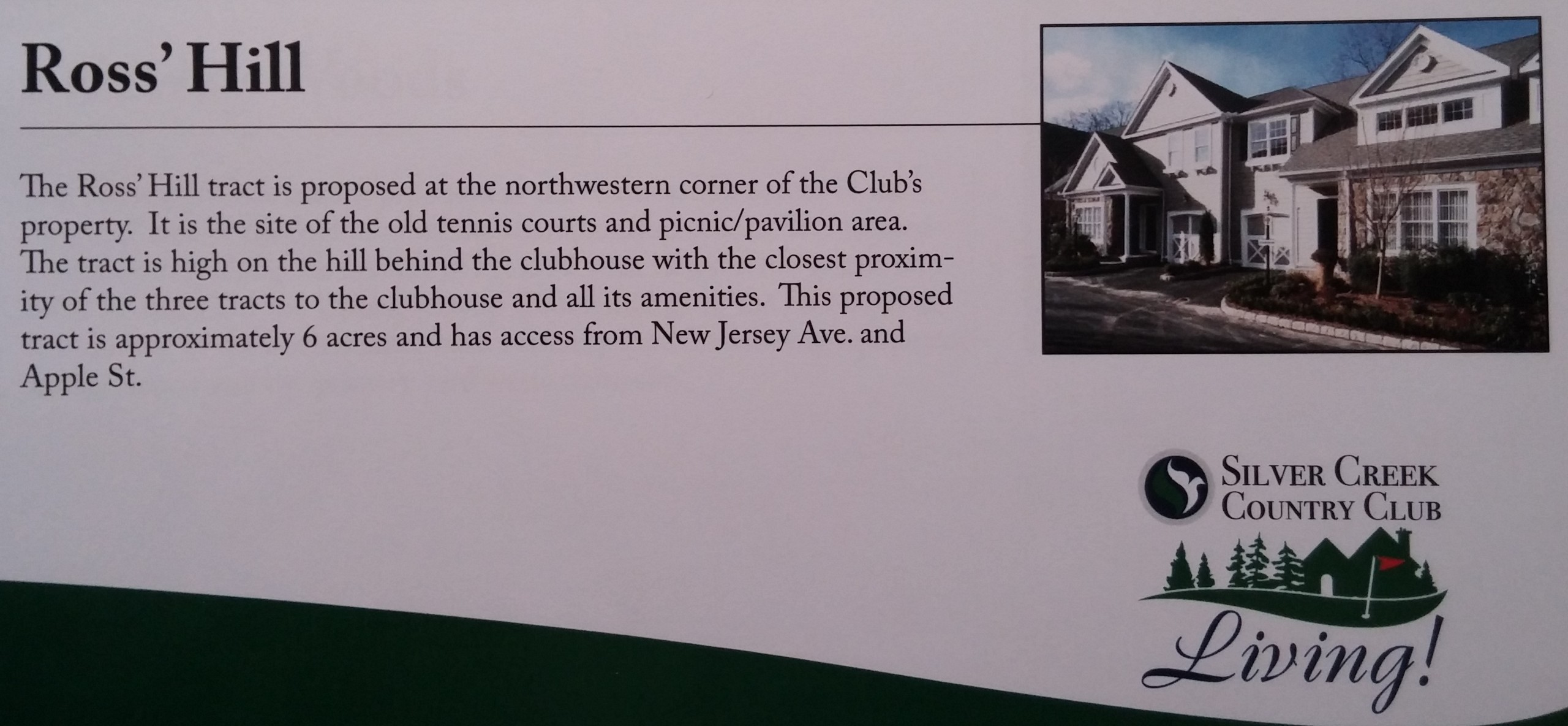 A brochure description of the "Ross' Hill" townhome cluster at Silver Creek Country Club in Lower Saucon Township