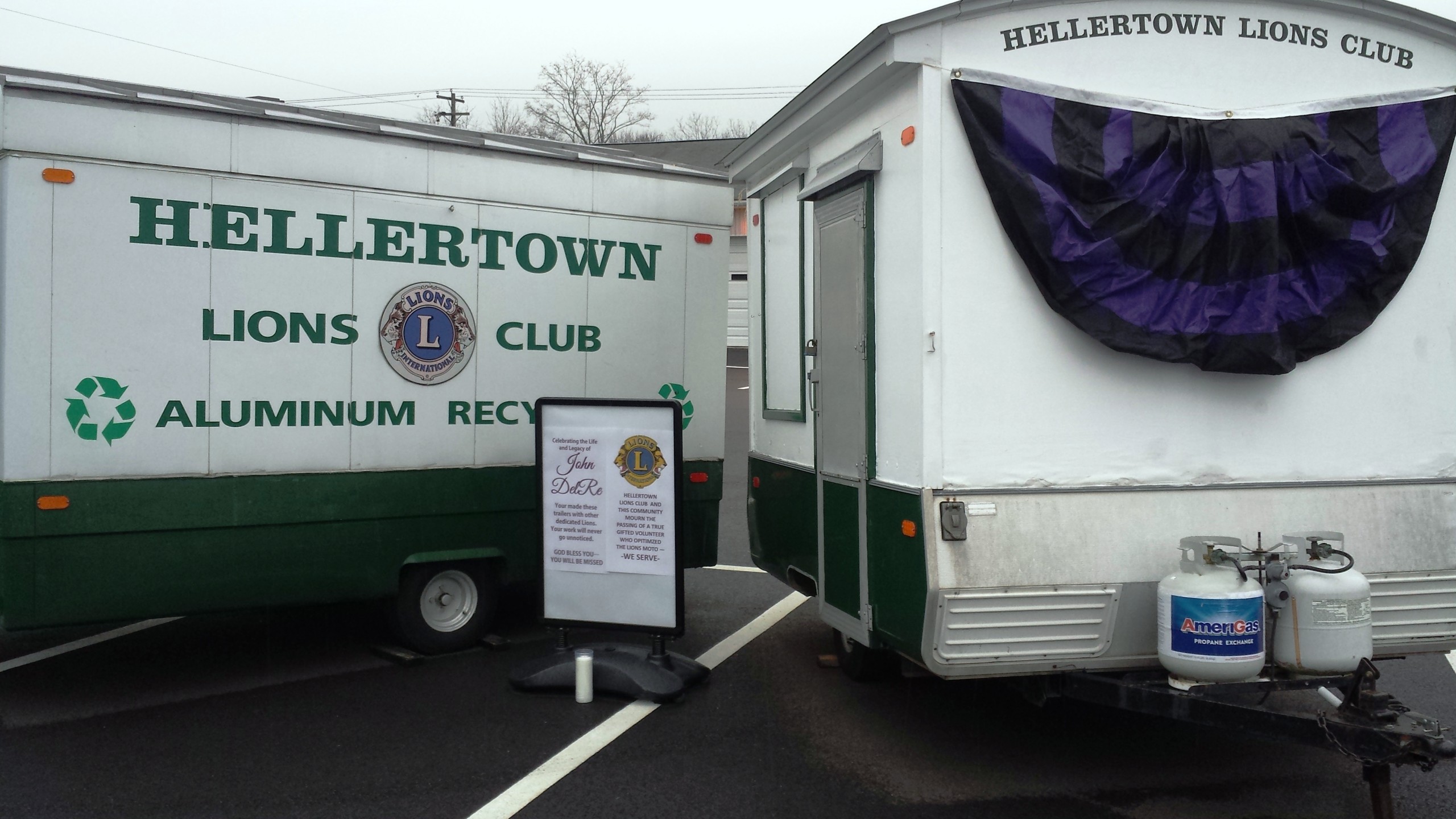 John DelRe was a dedicated Hellertown Lions member, where he was the recipient of the highest Lions Award, the Melvin Jones Fellowship Award. He also was the lead builder/designer of the Lions' Recycling Trailer and the Hot Dog Wagon.
