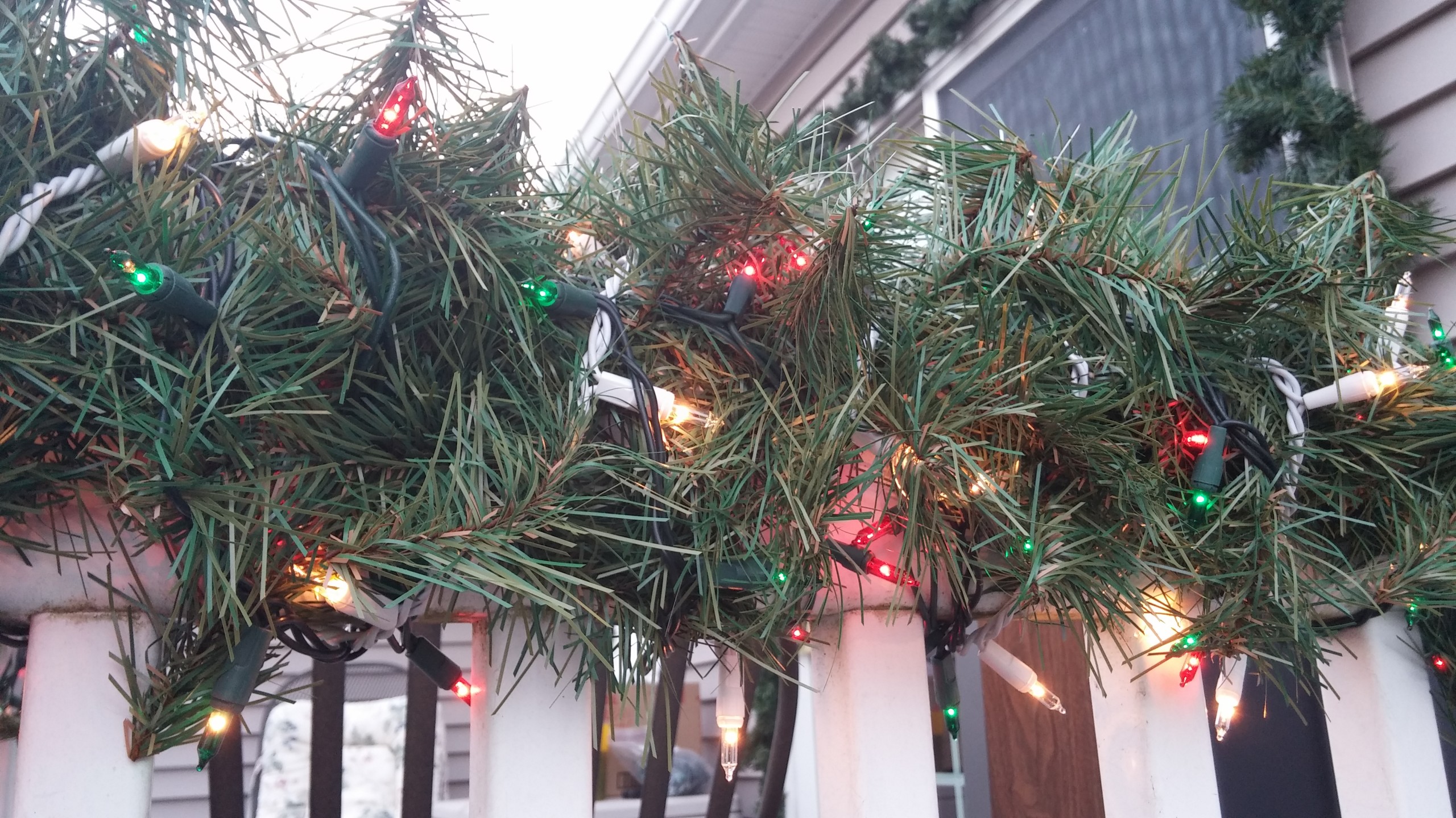 Donald Mills of Hellertown says he's gotten lots of compliments on his use of red, green and white lights wrapped around garland and wreaths.