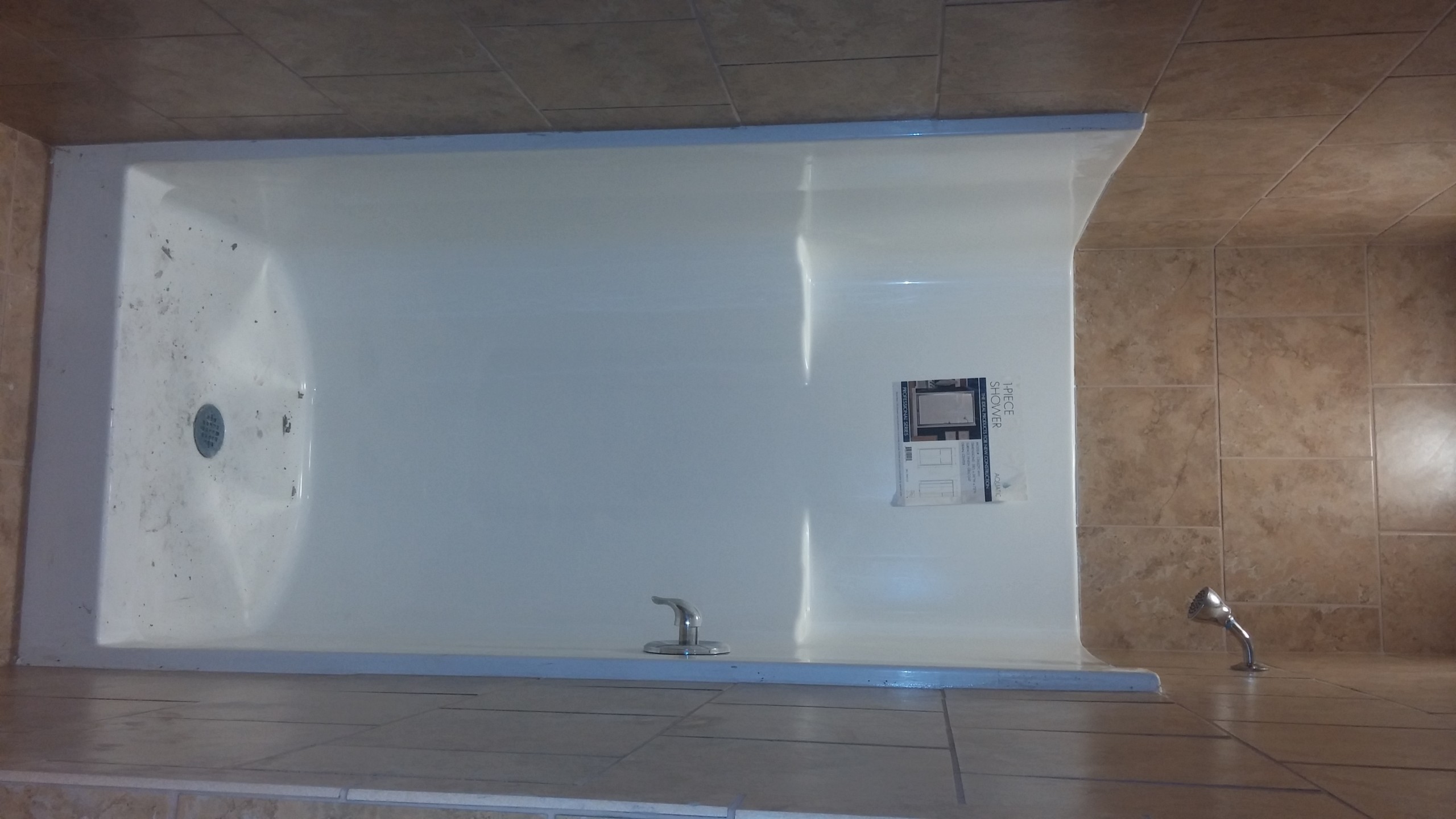 A shower stall in one of the bathrooms at the new Maxx Fitness gym in Lower Saucon Township.